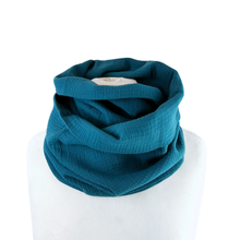 Lade das Bild in den Galerie-Viewer, Loop Musselin uni petrol einfarbig