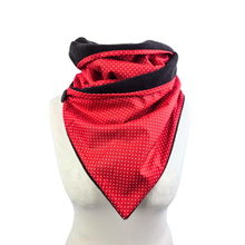 Lade das Bild in den Galerie-Viewer, Winterloop Fleece Rot mit weißen Punkten – warmer Loop mit anthrazitfarbenem Fleece