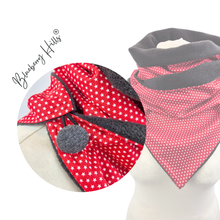 Lade das Bild in den Galerie-Viewer, Winterloop Fleece STERNE Rot – warmer Fleeceloop mit weißen Sternchen