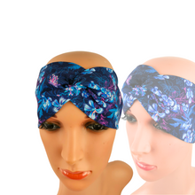 Lade das Bild in den Galerie-Viewer, Haarband "Blue Meadow" Jersey blau Blumen