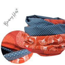 Lade das Bild in den Galerie-Viewer, Loop aus 3 Stoffen Wendeloop Ginkgo Mini dots