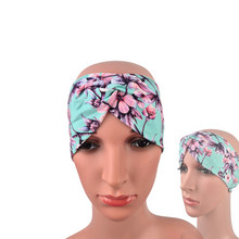 Lade das Bild in den Galerie-Viewer, Haarband "Hanami" Kirschblüten Japan Jersey Knotenlook Knoten pastell hellgrün