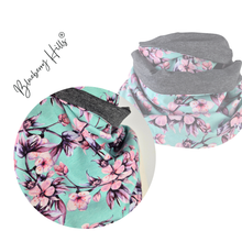 Lade das Bild in den Galerie-Viewer, Loop "Hanami" Kirschblüten Pastell grün Jersey Schlauchschal Loopschal