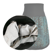 Lade das Bild in den Galerie-Viewer, Rock "Dahlienblüte" Jersey knielang jadegrün