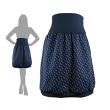 Lade das Bild in den Galerie-Viewer, Rock "Skagen" Damenrock aus Jersey mit Ankern blau weiß, klappbarer Bund