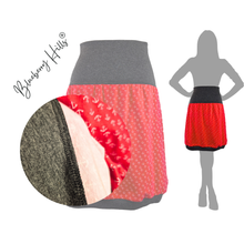Lade das Bild in den Galerie-Viewer, Rock "Kysta" - Damenrock aus Jersey Anker rot mit klappbarem Bund dehnbar