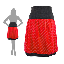 Lade das Bild in den Galerie-Viewer, Rock "Kysta" - Damenrock aus Jersey Anker rot mit klappbarem Bund dehnbar