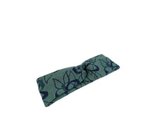Lade das Bild in den Galerie-Viewer, Haarband Stirnband Knoten Blumen petrol grün blau elastisch Knotenlook breit warm