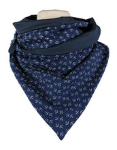 Lade das Bild in den Galerie-Viewer, Loop "Skagen" blau mit Ankern und Knopf