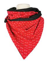 Lade das Bild in den Galerie-Viewer, Loop "Kysta" rot mit Ankern und Knopf Wickelloop maritim