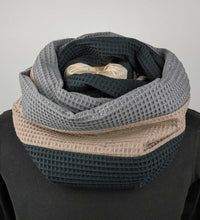 Lade das Bild in den Galerie-Viewer, Loop schwarz grau taupe Waffelpique