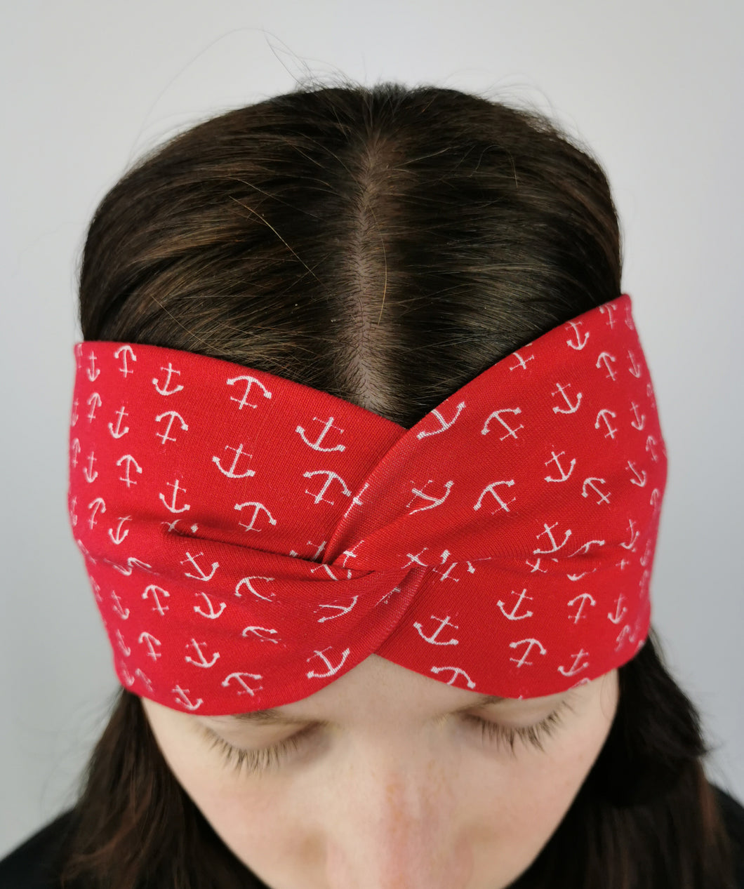 Haarband mit Knoten Anker rot