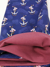 Lade das Bild in den Galerie-Viewer, Loop rund Jersey Anker Rosen Loopschal lila beere