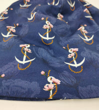 Lade das Bild in den Galerie-Viewer, Beanie Damen Jersey Anker Rosen lila