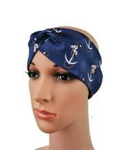 Lade das Bild in den Galerie-Viewer, Haarband mit Knoten Anker Rosen Jersey lila