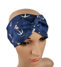 Lade das Bild in den Galerie-Viewer, Haarband mit Knoten Anker Rosen Jersey lila