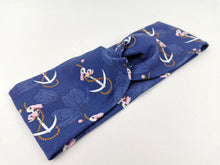 Lade das Bild in den Galerie-Viewer, Haarband mit Knoten Anker Rosen Jersey lila