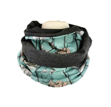 Lade das Bild in den Galerie-Viewer, Loop rund Jersey Bambus mintgrün Blumen leichter Loop für Damen