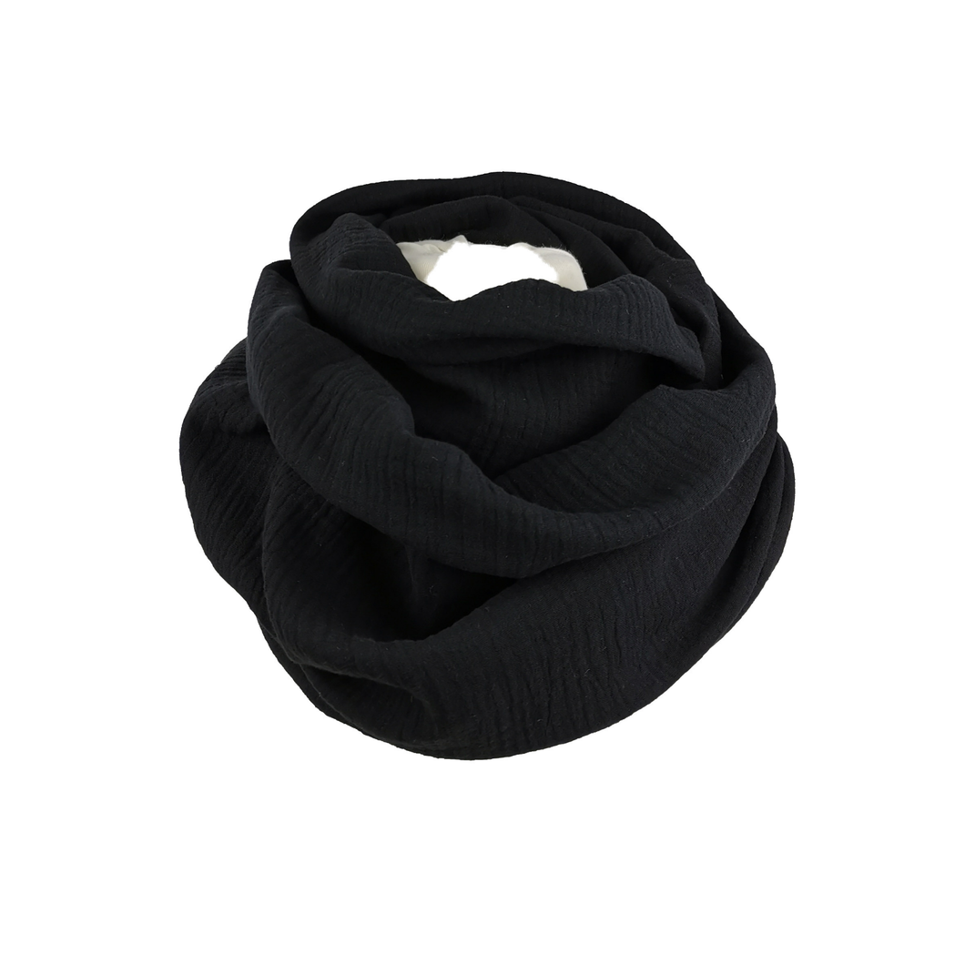 Loop Musselin uni schwarz einfarbig