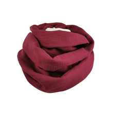 Lade das Bild in den Galerie-Viewer, Loop Musselin uni bordeaux rot einfarbig
