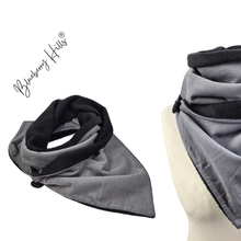 Lade das Bild in den Galerie-Viewer, Winterloop Fleece FEINCORD Grau – warmer Fleeceloop mit schwarzem Fleece
