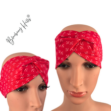 Lade das Bild in den Galerie-Viewer, Haarband &quot;Kysta&quot; mit Knoten Anker rot
