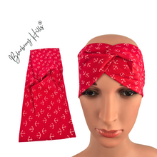 Lade das Bild in den Galerie-Viewer, Haarband &quot;Kysta&quot; mit Knoten Anker rot
