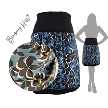 Lade das Bild in den Galerie-Viewer, Rock „Flom“ – Damenrock aus Jersey, blau, klappbarer Bund
