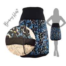 Lade das Bild in den Galerie-Viewer, Rock „Flom“ – Damenrock aus Jersey, blau, klappbarer Bund

